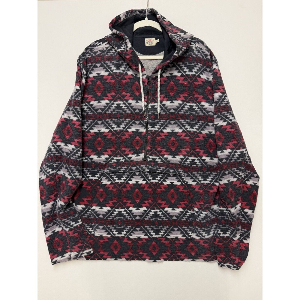Faherty Pacific Poncho Pullover Hoodie Mens 2XL Southwestern Pattern Surf Native
